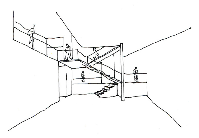 Boceto del interior de la vivienda