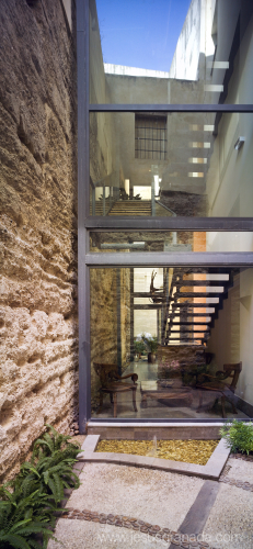 Vista de la escalera
