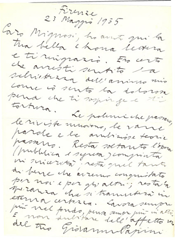 Manuscrito de Giovani Papini
